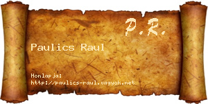 Paulics Raul névjegykártya